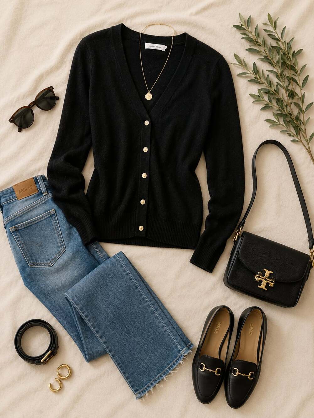 Calvin Klein Women's Black V-Neck Cardigan Sweater Sz S